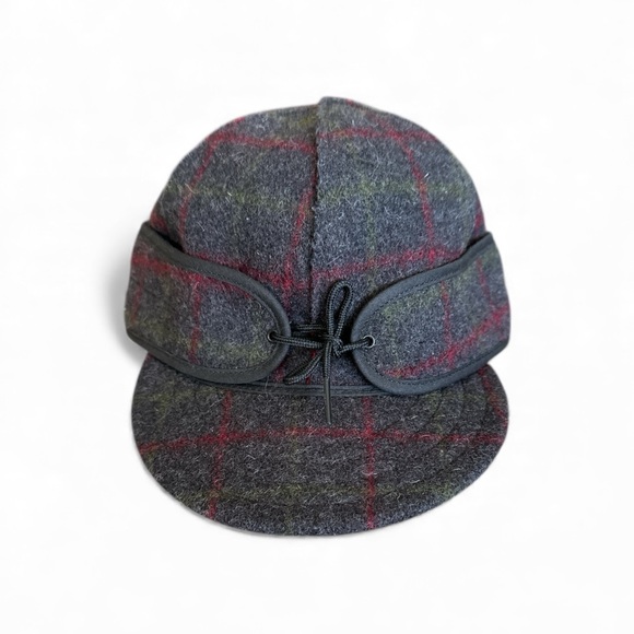Men’s Stormy Kromer Original Adirondack Plaid Wool Cap with Bow Accent - 6 7/8 - Picture 3 of 14